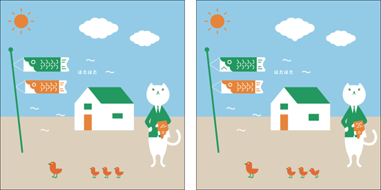 りそにゃと鯉のぼりのイラスト