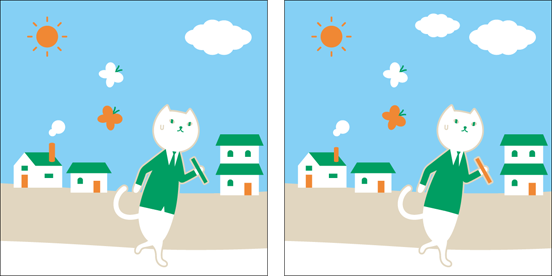 “りそにゃ”が走っているイラスト