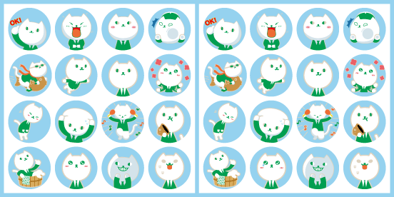 いろいろな“りそにゃ”のイラストが配置された画像