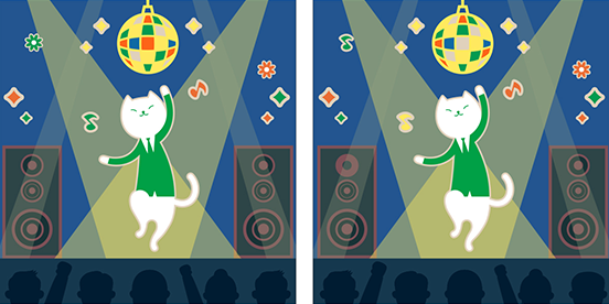 ステージでダンスをするりそにゃのイラスト