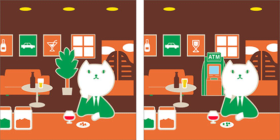 バーで過ごすりそにゃのイラスト