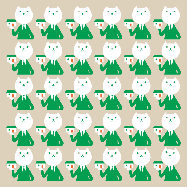 りそにゃが家を持っているイラスト
