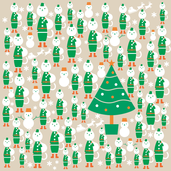 サンタクロースの格好をした“りそにゃ”のイラスト