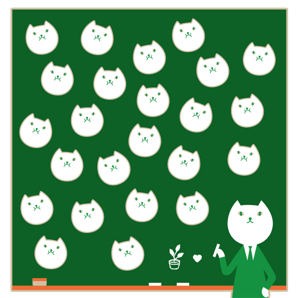 お化けに追いかけられるりそにゃのイラスト